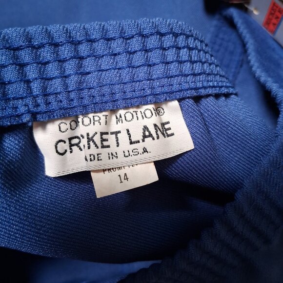 Cricket Lane Comfort Motion Skirt Size 14 Blue Elastic Midi Vintage 1980s NOS - Picture 7 of 15